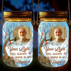 Personalized Photo Solar Jar Lantern - Sympathy Gift For Family - Your Memory Is My Keepsake
