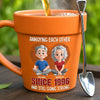 Personalized Plant Pot Ceramic Mug - Gifts For Couple - Growing Older, Loving Deeper