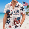 Personalized America 250th Anniversary Hawaiian Shirt - Gifts For Family - Leading with Strength And Pride