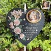 Personalized Photo Memorial Garden Slate & Hook - Meaningful Memorial Gift - Gone But Not Forgotten
