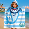 Personalized Poncho Beach Towel - Summer Gifts For Family Members - Beware Of Cute Shark Bites