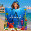 Personalized Poncho Beach Towel - Summer Gifts For Family Members - My Little Underwater Kingdom