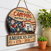 Personalized America 250th Anniversary Wood Sign – Camping Gifts For Campers, Couple – Our Happy Camping Place