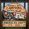 Personalized America 250th Anniversary Wood Sign – Camping Gifts For Campers, Couple – Our Happy Camping Place