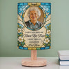 Personalized Photo Linen Bedside Table Lamp - Memorial Sympathy Gifts - Remembered With Love Always