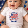 Personalized America 250th Anniversary Baby Onesie - Gifts For New Moms, New Dads, New Parents - Little Patriot Shines Bright