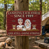 Personalized Home Decor Metal Sign - Gifts For Campers Couple - Paws Chaos Endless
