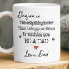 Personalized Mug – Gifts For Son – The Best Journey Begins With Fatherhood
