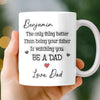 Personalized Mug – Gifts For Son – The Best Journey Begins With Fatherhood