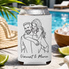 Personalized Photo Leather Can Cooler - Anniversary Gifts For Couple, Husband & Wife - I Want To Grow Old With You