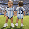 Personalized France Baby Jersey Bodysuit – Baby Shower Gifts For New Moms, New Dads, Soccer Lovers – The Cutest Little Striker