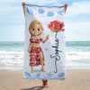Personalized Beach Towel - Summer Vacation And Travel Gifts For Women, Best Friends - Beach Queens
