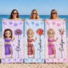 Personalized Beach Towel - Summer Vacation And Travel Gifts For Women, Best Friends - Beach Queens