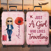 Personalized Luggage Cover - Summer Vacation And Travel Gifts For Women, Best Friends - Wander Far Live Fully