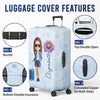 Personalized Luggage Cover - Summer Vacation And Travel Gifts For Women, Best Friends - Wander Far Live Fully