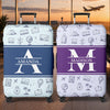 Personalized Luggage Cover - Summer Vacation And Travel Gifts For Women, Men - Adventure Starts Here