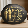 Personalized Printed Rock - Anniversary Wedding Gifts For Couple - Golden Years, Golden Love
