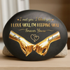 Personalized Printed Rock - Anniversary Wedding Gifts For Couple - Holding Hands Into Forever