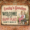 Personalized Home Decor Metal Sign - Gifts For Gardeners - Welcome To My Happy Place