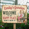 Personalized Home Decor Metal Sign - Gifts For Gardeners - Welcome To My Happy Place