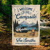 Personalized Flag - Summer Vacation Gifts For Campers, Family - Adventure Awaits