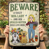 Personalized Metal Sign – Garden Gifts For Gardeners, Dog Lovers – The Crazy Dog Lady Lives Here