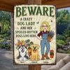 Personalized Metal Sign – Garden Gifts For Gardeners, Dog Lovers – The Crazy Dog Lady Lives Here