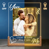 Personalized Photo Shaped 3D LED Walnut Night Light - Anniversary Wedding Gifts For Couple - You & Me Forever & Always