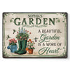 Personalized Home Decor Metal Sign - Garden Gifts For Gardeners - Beautiful Garden Is A Work Of Heart