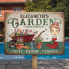 Personalized Home Decor Metal Sign - Garden Gifts For Gardeners - Fruit Herbs Veggies