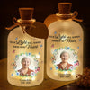 Personalized Photo Glass Bottle LED Light - Memorial Sympathy Gifts - Love Remains Beyond The Stars