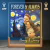 Personalized Photo Shaped 3D LED Walnut Night Light - Anniversary Wedding Gifts For Couple - Forever To Go