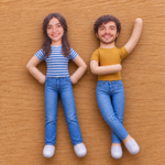 Custom Photo Bestie Gifts for Sisters, Coworkers And Family - Personalized Ugly Poseable Funny Doll - Side By Side Always