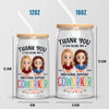 Thank You For Being My Emotional Supporter - Coworker Personalized Custom Glass Cup, Iced Coffee Cup - Gift For Coworkers, Work Friends, Colleagues