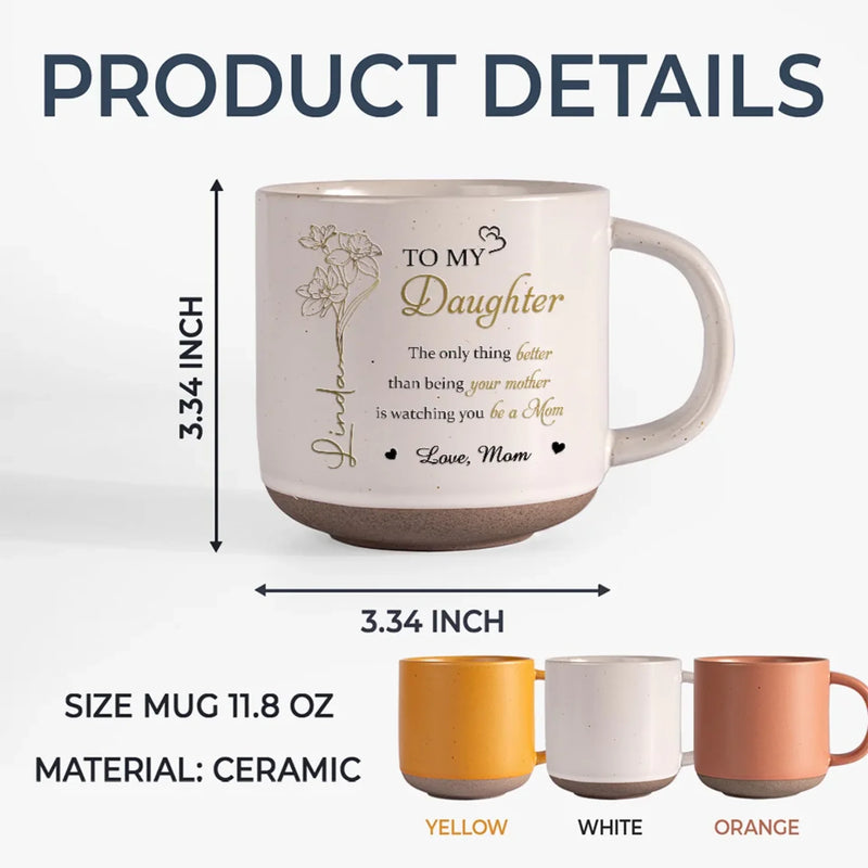 The Best Love Is A Mother’s Love - Family Personalized Custom Printed Pottery Mug - Mother's Day, Gift For Mom, Daughter