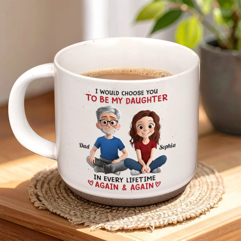 Personalised Pottery Mug – Birthday Gift for Mum, Dad or Daughter – You Make My Heart Bloom