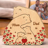 Custom Bear Shaped Wooden Art Puzzle - Personalized Mother's Day Birthday Gifts For Mom, Dad, Brother, Sister, Kids - Home Filled With Hearts