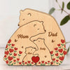 Custom Bear Shaped Wooden Art Puzzle - Personalized Mother's Day Birthday Gifts For Mom, Dad, Brother, Sister, Kids - Home Filled With Hearts
