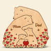 Custom Bear Shaped Wooden Art Puzzle - Personalized Mother's Day Birthday Gifts For Mom, Dad, Brother, Sister, Kids - Home Filled With Hearts