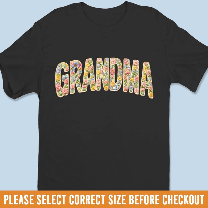 Custom Faux Embroidery Unisex T-shirt, Premium T-shirt, Hoodie - Personalized Mother's Day Birthday Gifts For Mom, Grandma - A Little Vintage, A Lot Of Love