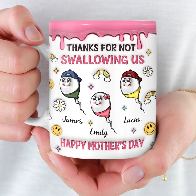 Custom 3D Inflated Effect Printed Mug - Personalized Funny Mother's Day Birthday Gifts For Mom - Mom Raised Tiny Troublemakers