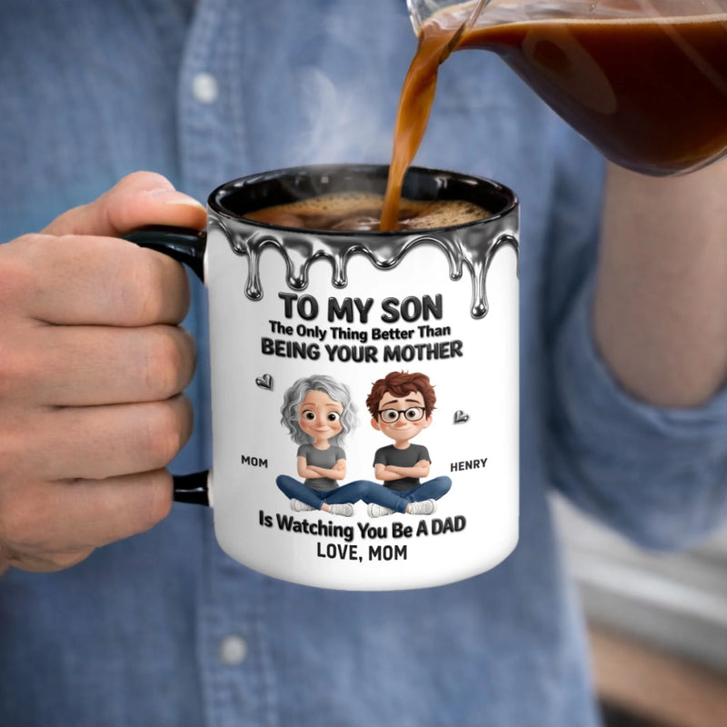 Custom 3D Inflated Effect Printed Accent Mug - Personalized Birthday Gifts For Son - My Greatest Blessing