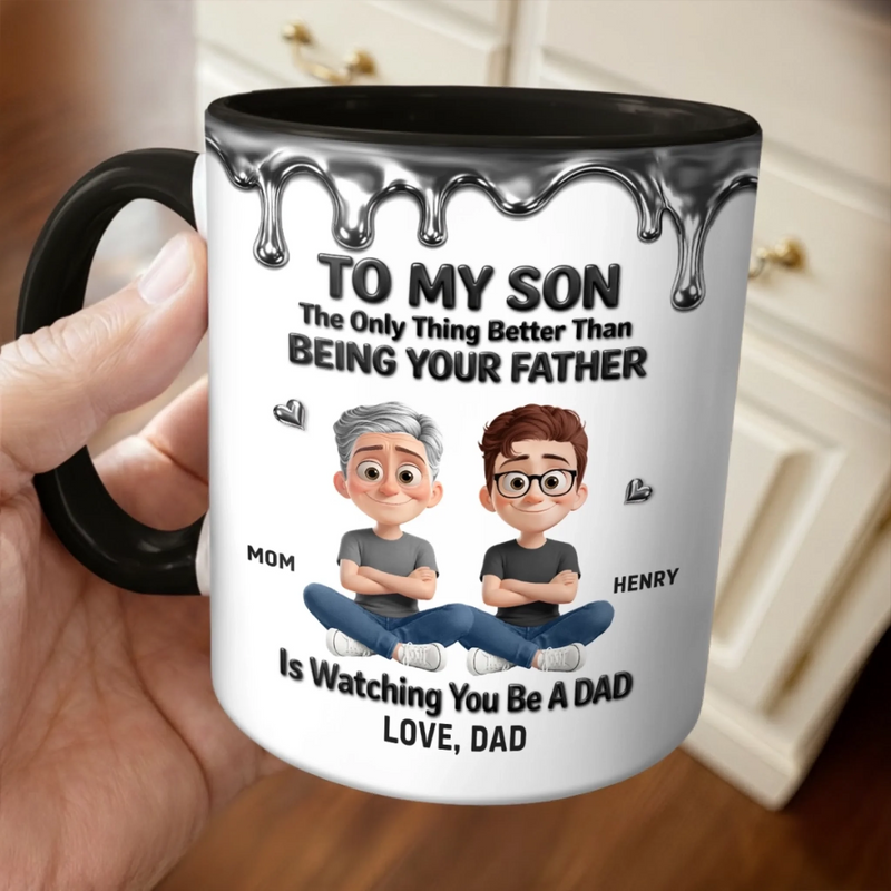Custom 3D Inflated Effect Printed Accent Mug - Personalized Birthday Gifts For Son - My Greatest Blessing