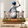 Custom 2-Layered Wooden Plaque - Personalized Mother's Day Birthday Gifts For Mom, Grandma - Mom Always Wins My Heart
