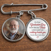 Custom Lapel Pin With Photo Charms - Personalized Memorial Sympathy Graduation Gifts For Him, Her - Graduating With You In My Heart