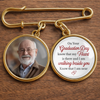 Personalised Photo Charm Lapel Pin – Meaningful Memorial or Graduation Gift – Graduating With You in My Heart