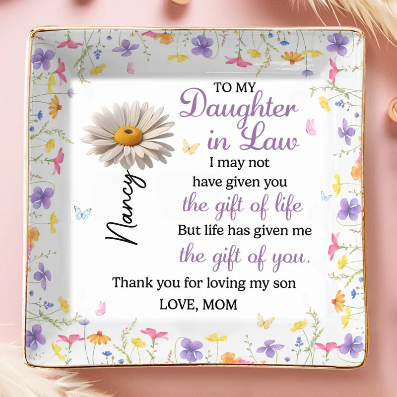 Custom Full-Print Jewelry Dish - Personalized Mother's Day Birthday Gifts For Daughter-In-Law - So Lucky To Have You