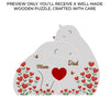 Custom Bear Shaped Wooden Art Puzzle - Personalized Mother's Day Birthday Gifts For Mom, Dad, Brother, Sister, Kids - Home Filled With Hearts