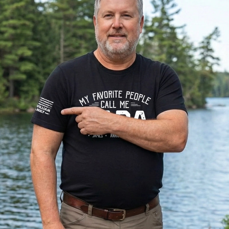 Personalized T-Shirt With Sleeve Design – Father’s Day Gift For Dad - Dad Life Best Life
