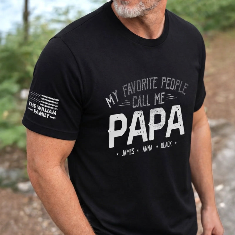 Personalized T-Shirt With Sleeve Design – Father’s Day Gift For Dad - Dad Life Best Life